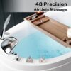 Empava 59-Inch Freestanding Air Jetted Bathtub with Micro Bubble Hydrotherapy | Oval Japanese SPA Design, Pre-Molded Seat, Luxury Soaking Tub,Glossy White - Image 2