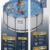 Bestway Steel Pro MAX 15 Foot by 48 Inches Round Above Ground Family Swimming Pool Set Outdoor Steel Frame with Filter, Pump, Ladder, and Cover, Gray - Image 10