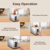 Mecity 2 Slice Toaster Touch Screen 1.5" Wide Slot, Stainless Steel Smart Bread Toaster for Bagel Muffin Waffle Gluten Free Breads, Timer, Defrost, Reheat, 120V 825W - Image 6