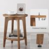 VASAGLE Side Table, Small Round End Table with Lower Shelf, Nightstand for Small Spaces, Living Room, Bedroom, Rustic Walnut ULET283T41 - Image 5