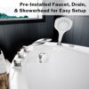 Empava 59-Inch Freestanding Air Jetted Bathtub with Micro Bubble Hydrotherapy | Oval Japanese SPA Design, Pre-Molded Seat, Luxury Soaking Tub,Glossy White - Image 5