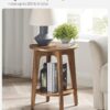 VASAGLE Side Table, Small Round End Table with Lower Shelf, Nightstand for Small Spaces, Living Room, Bedroom, Rustic Walnut ULET283T41 - Image 6