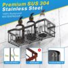 Adhesive Shower Caddy, 5 Pack Rustproof Stainless Steel Bath Organizers With Large Capacity, No Drilling Shelves for Bathroom Storage & Home Decor - Image 5