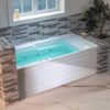 WOODBRIDGE 60" Alcove Acrylic Rectangular Whirlpool Heated Jetted Tub in White with Left Drain, Chrome pop-up Drain Included BS6030L - Image 15