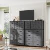 EnHomee Dresser for Bedroom with 16 Drawers Tall Dressers & Chests of Drawers Bedroom Dresser for Bedroom, Fabric Dresser, Grey, 11.8" D x 37.5" W x 57" H - Image 9