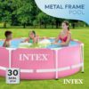 Intex 8ft x 2.5ft Round Metal Frame Above Ground Swimming Pool, Pink - Image 3