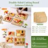 4-Piece Bamboo Cutting Board set for Charcuterie & Chopping, Unique Wooden Cutting Board for Kitchen with stand, Juice Groove & Handle, Idea for Meat, Vegetables & Fruits, Kitchen Gift for Home Cooks - Image 2