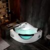 Corner Whirlpool Tub,Empava 2 Person Whirlpool Bathtub,Corner Jetted Bathtub with Heater,Corner Jetted Tub with Light,Spa Bath tub with 10 Jets,Hydro Massage Tub with Chromatherapy,ETL Certified - Image 9