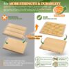 4-Piece Bamboo Cutting Board set for Charcuterie & Chopping, Unique Wooden Cutting Board for Kitchen with stand, Juice Groove & Handle, Idea for Meat, Vegetables & Fruits, Kitchen Gift for Home Cooks - Image 5