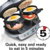 Hamilton Beach Dual Breakfast Sandwich Maker with Timer, Silver (25490A) - Image 3