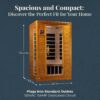 Dynamic Saunas Andora 2-Person Low EMF FAR Infrared Sauna, Canadian Hemlock Wood - Image 3