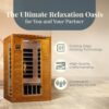 Dynamic Saunas Andora 2-Person Low EMF FAR Infrared Sauna, Canadian Hemlock Wood - Image 2