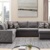 THSUPER Sectional Sleeper Sofa Bed with Storage Chaise, U Shape Oversized Sectional Couch with Pull Out Bed for Living Room Gray, 6 Seater Gray - Image 8