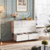 WLIVE Dresser with 7 Drawers, Dressers for Bedroom, Fabric Storage Tower, Hallway, Entryway, Closets, Sturdy Steel Frame, Wood Top, Easy Pull Handle, White - Image 2