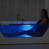 Empava 59” Whirlpool Bathtub, Jetted Tub with Light,SPA Hydromassage with Chromatherapy,Acrylic,3-Side Apron,White - Image 6