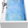 Empava 59” Whirlpool Bathtub, Jetted Tub with Light,SPA Hydromassage with Chromatherapy,Acrylic,3-Side Apron,White - Image 13