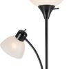 Globe Electric 67135 72" Torchiere Floor Lamp + Adjustable Reading Light, Matte Black, Frosted Plastic Shade, 3-Step Rotary Switch on Socket, Living Room Décor, Reading Light, Home Essentials - Image 7