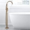 JACUZZI Round Freestanding Tub Filler, Brushed Bronze Round Faucet, Solid Brass Construction, Ceramic Cartridge, Hand Shower Included, Floor Mount Installation, Elegant Lever Handle - Image 5