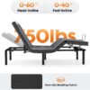 Sweetcrispy Full Adjustable Bed Frame, Ergonomic Electric Bed Base with Wireless Remote and 2 USB Ports, Head and Foot Incline, Zero Gravity Bed, Anti-Snore, Easy Assembly - Image 3