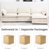 ROWHY Oversized Modular Sectional Sofa with Movable Ottoman, 112 Inch 4 Seat Modern Corduroy Sofa Set, Convertible L Shaped Couch for Living Room and Office, Beige - Image 4