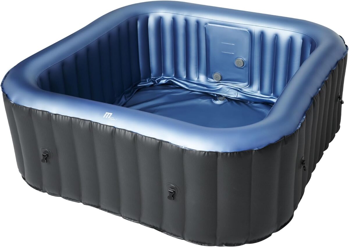 Square Inflatable Bubble Massage Spa, 4 to 6 Person Outdoor Hot Tub, Tekapo