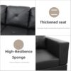 Leather Sectional Couch, Modern L Shaped Couches for Living Room, Comfy 4 Seat Modular Sectional Sofa with Ottoman Storage for Bedroom Apartment, Black - Image 5