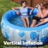 SLOOSH Inflatable Swimming Pool,5.5ft x 20 Inch Full-Sized Blow Up Durable Thickened Luxury Above Ground Family Pool with Comfortable Backrest for Summer Water Party Backyard Garden Lawn,Blue - Image 4