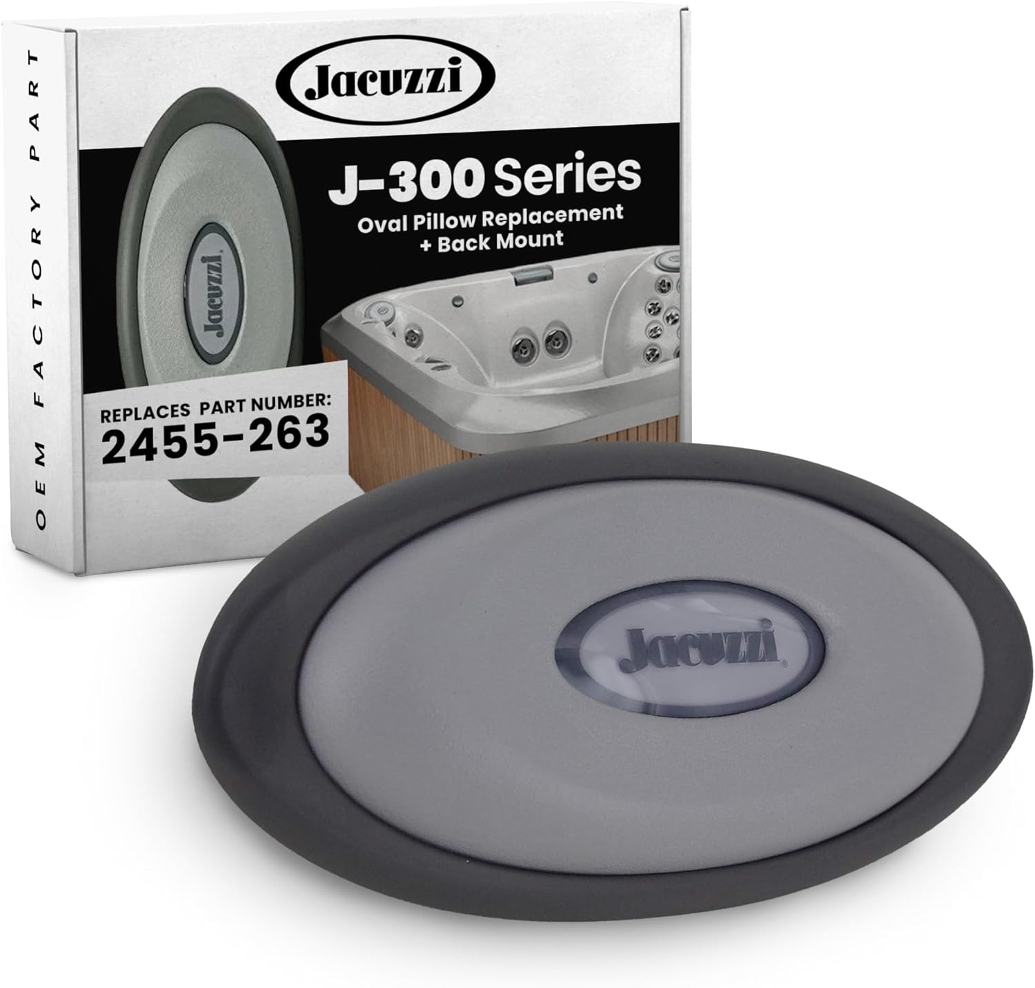 Jacuzzi J-300 Series Oval Pillow Insert + Back Mount - Enhanced Support, Custom-Fit Accessory, Ultimate Spa Relaxation, Compatible with J-300 Series Hot Tubs