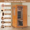 Real Relax Infrared Home Sauna Room 1 Person, Compact Hemlock Wooden 950W Low EMF 6 Heating Plates FAR Infrared Indoor Sauna for Home - Image 2