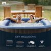 Square Inflatable Bubble Massage Spa, 4 to 6 Person Outdoor Hot Tub, Tekapo - Image 5