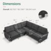 HONBAY Convertible Sectional Sofa L Shaped Couch for Small Apartment Reversible Sectional Couches for Living Room,Dark Grey - Image 2