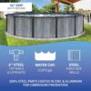 Blue Wave San Pedro 24-ft Round 52-in Deep 6-in Top Rail Above Ground Steel Wall Swimming Pool Package - Image 2