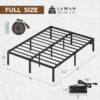 Rolanstar Bed Frame with USB Charging Station, Full Bed Frame with LED Lights, Platform Bed Frame with Heavy Duty Steel Slats, 14" Storage Space Beneath Bed - Image 3