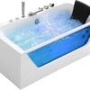 Empava 59” Whirlpool Bathtub, Jetted Tub with Light,SPA Hydromassage with Chromatherapy,Acrylic,3-Side Apron,White - Image 10