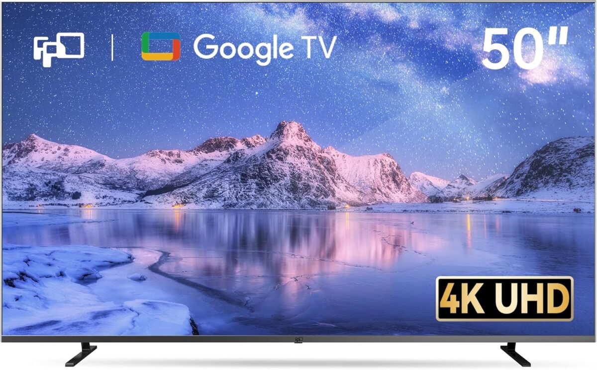 FPD 50 Inch Smart TV, 4K LED Google TV with Google Play Built-in Google Cast, HDR 10, MEMC, Voice Remote, Dolby Atmos & Vision, UHD Stream Live Television (CG50-C3,2024)